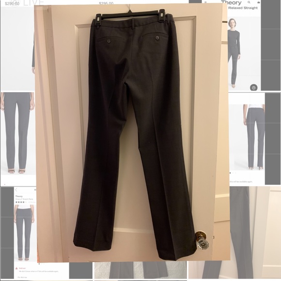 Theory DARK GREY women’s work dress pants Emery 2 - Picture 3 of 8